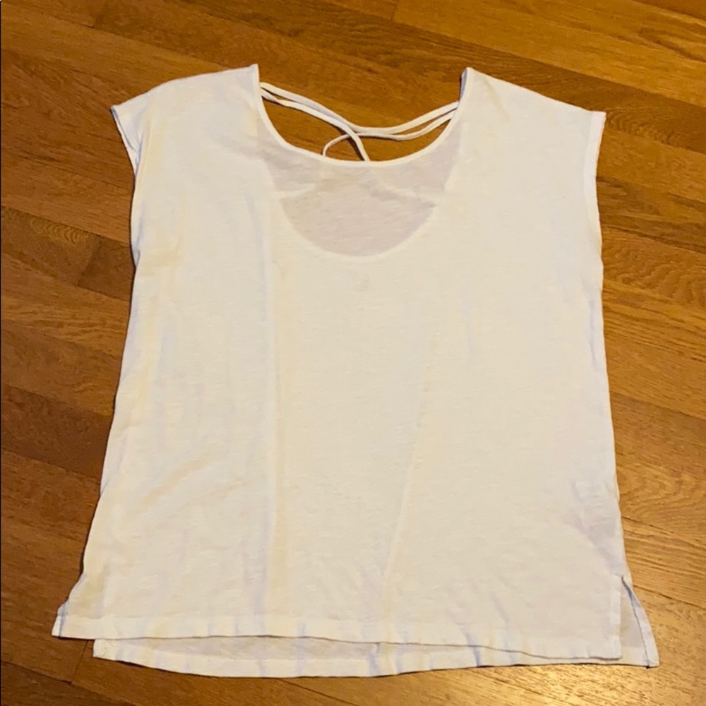 Gap Fit Muscle Tee - Medium - Charcoal Grey - Strappy Open Back Detail